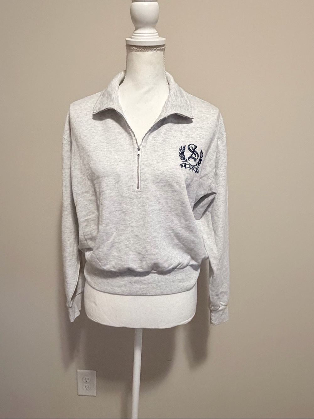 Skims Lightweight Fleece Shrunken Quarter Zip Pullover size large NWT - Picture 4 of 12